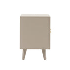 Raven Rattan 2 Drawer Bedside Table - Taupe - DUSK