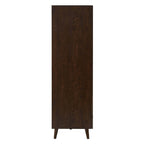 Raven Rattan 3 Door Wardrobe with Drawers - Walnut - DUSK