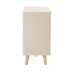 Raven Rattan 6 Drawer Chest - Cream Oak Effect - DUSK