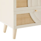 Raven Rattan 6 Drawer Chest - Cream Oak Effect - DUSK