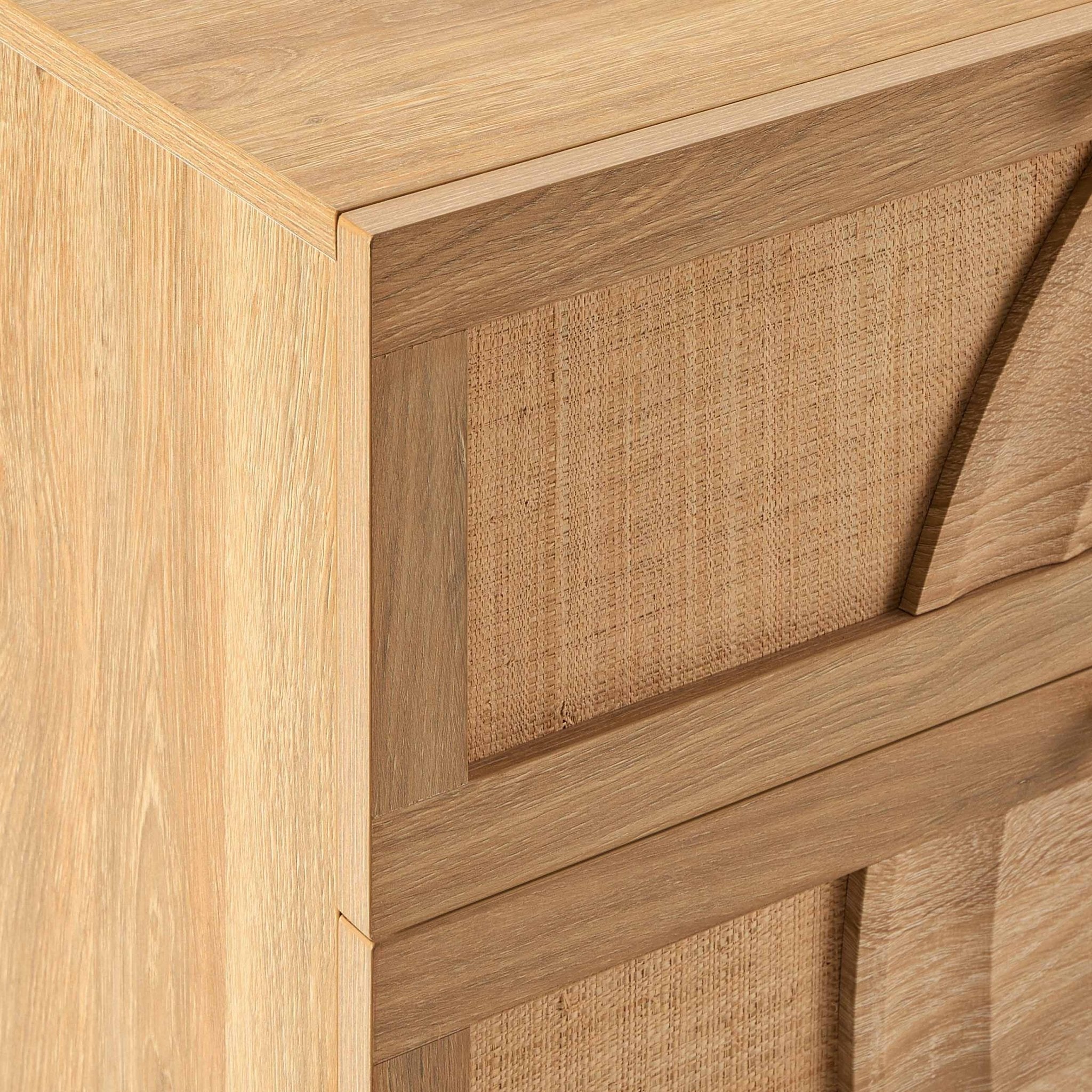 Raven Rattan 6 Drawer Chest - Light Wood - DUSK