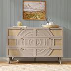 Raven Rattan 6 Drawer Chest - Taupe - DUSK