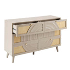 Raven Rattan 6 Drawer Chest - Taupe - DUSK