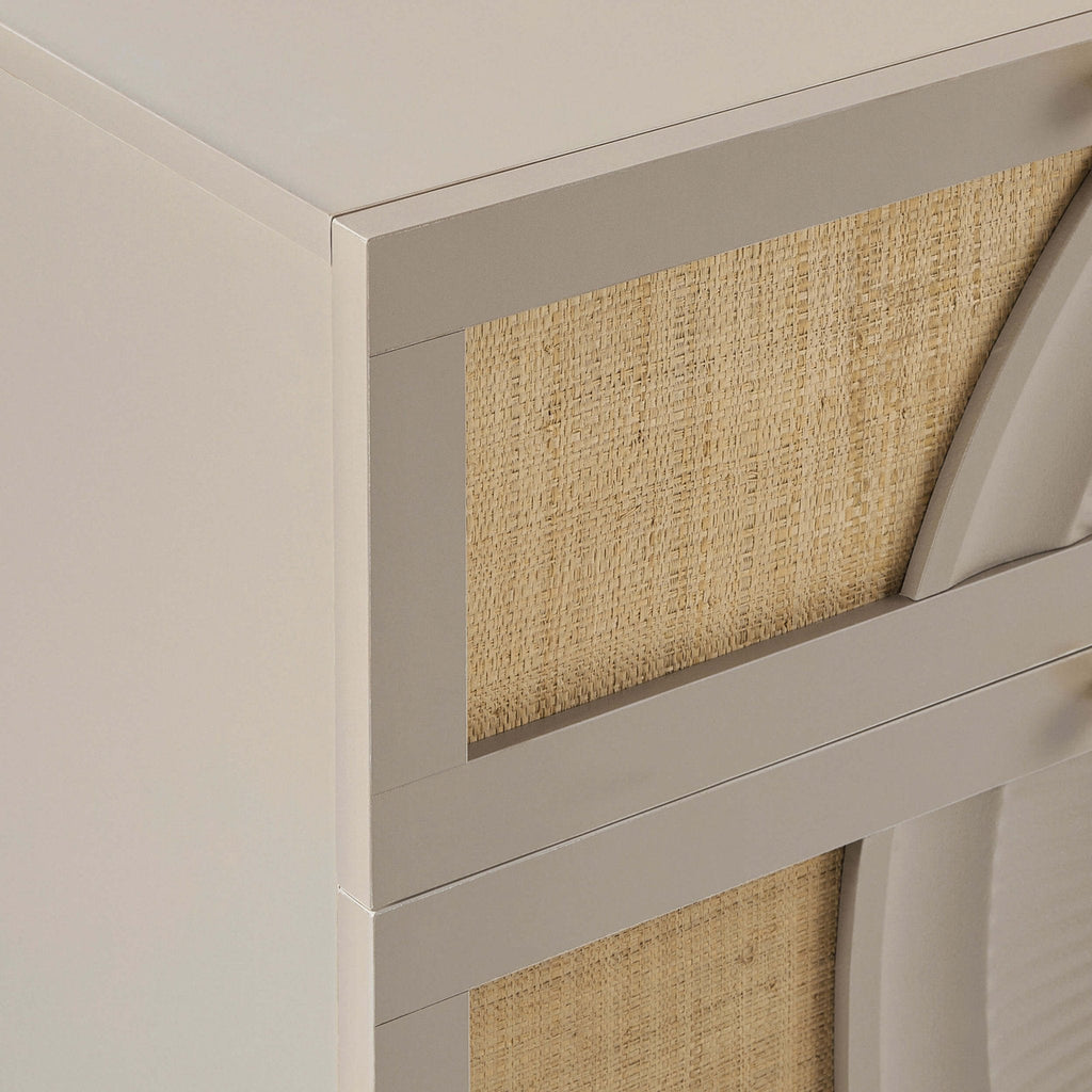 Raven Rattan 6 Drawer Chest - Taupe - DUSK