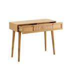 Raven Rattan Dressing Table with Drawers - Light Wood - DUSK