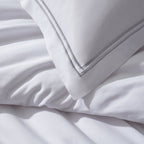 Regent 400 Thread Count Embroidered Duvet Cover - Sateen - Grey - DUSK