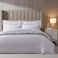 Regent 400 Thread Count Embroidered Duvet Cover - Sateen - Grey - DUSK
