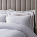 Regent 400 Thread Count Embroidered Duvet Cover - Sateen - Natural - DUSK