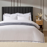 Regent 400 Thread Count Embroidered Duvet Cover - Sateen - Navy - DUSK
