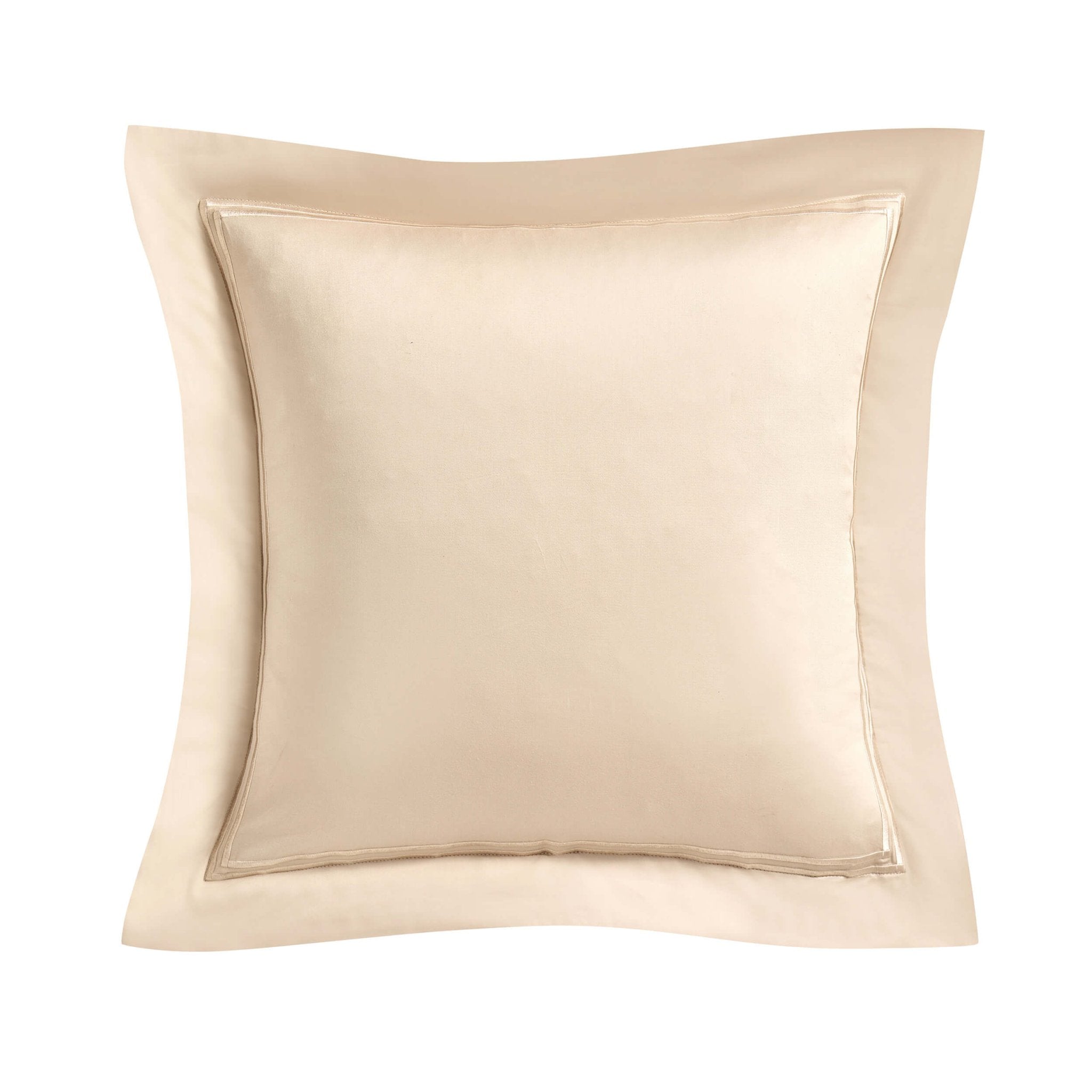 Regent Embroidered 100% Cotton Pair of Oxford Square Pillowcases - Champagne - DUSK