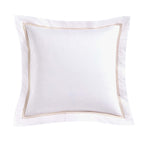 Regent Embroidered 100% Cotton Pair of Oxford Square Pillowcases - Natural - DUSK