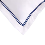 Regent Embroidered 100% Cotton Pair of Oxford Square Pillowcases - Navy - DUSK