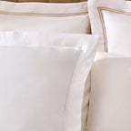 Regent Embroidered 100% Cotton Pair of Oxford Square Pillowcases - White - DUSK