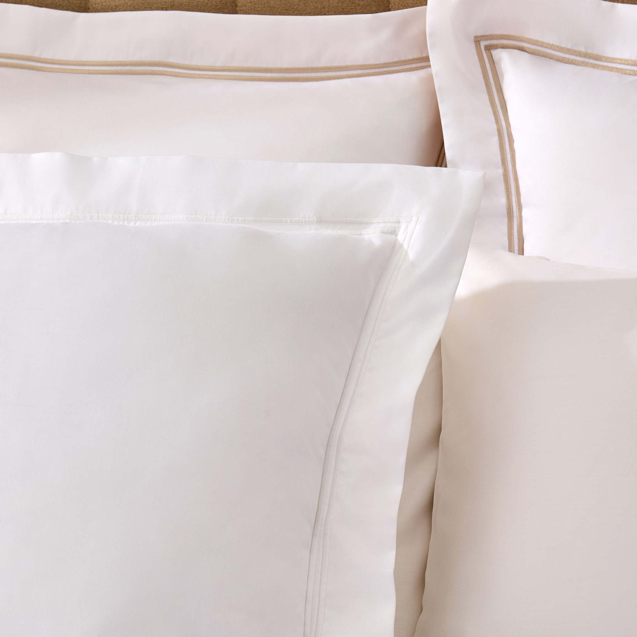 Regent Embroidered 100% Cotton Pair of Oxford Square Pillowcases - White - DUSK