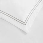 Regent Embroidered Duvet Cover - 400 Thread Count Sateen - Grey - DUSK