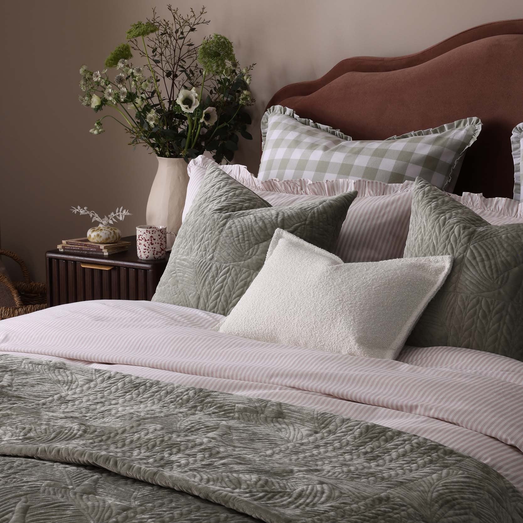 Remy 200 Thread Count Stripe Duvet Cover & Pillowcase Set - Blush - DUSK