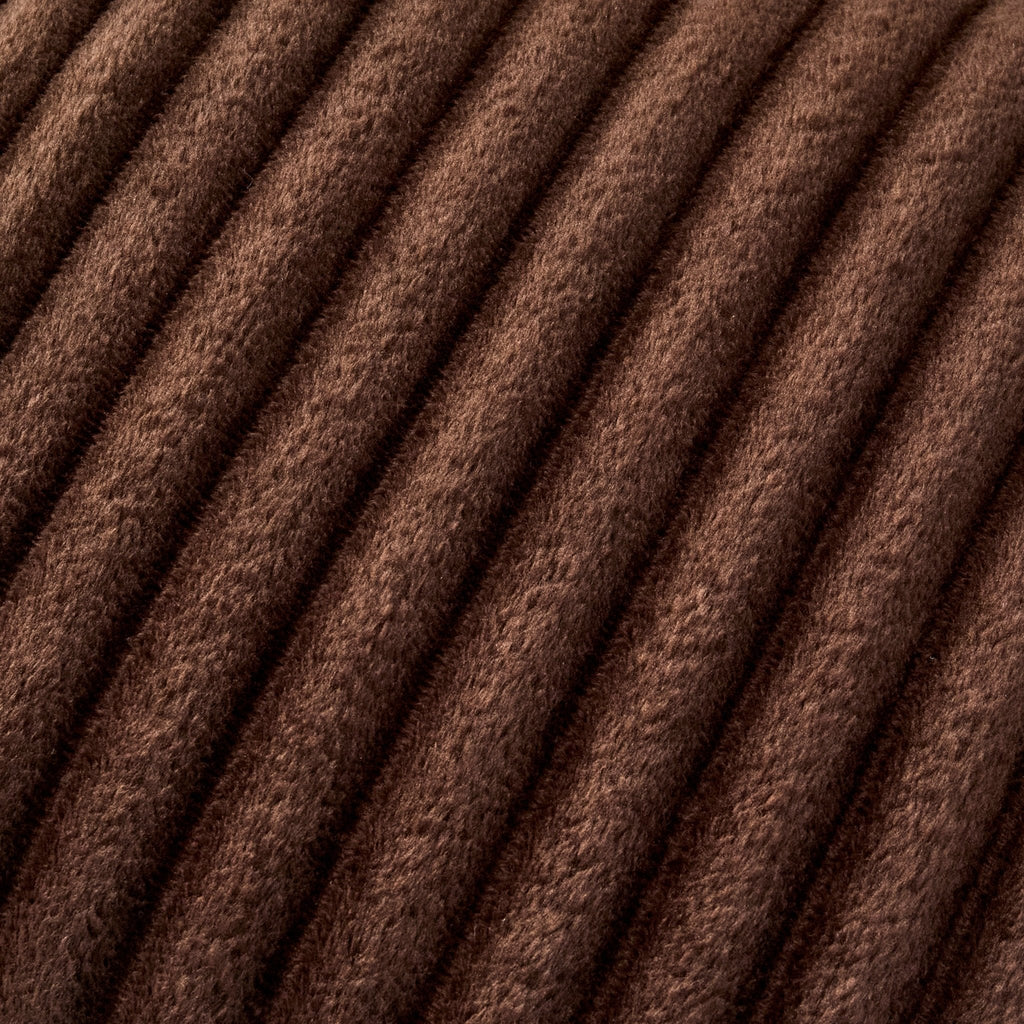 Ribbed Flannel Faux Fur Sofa Cushion Cover - Chocolate - DUSK