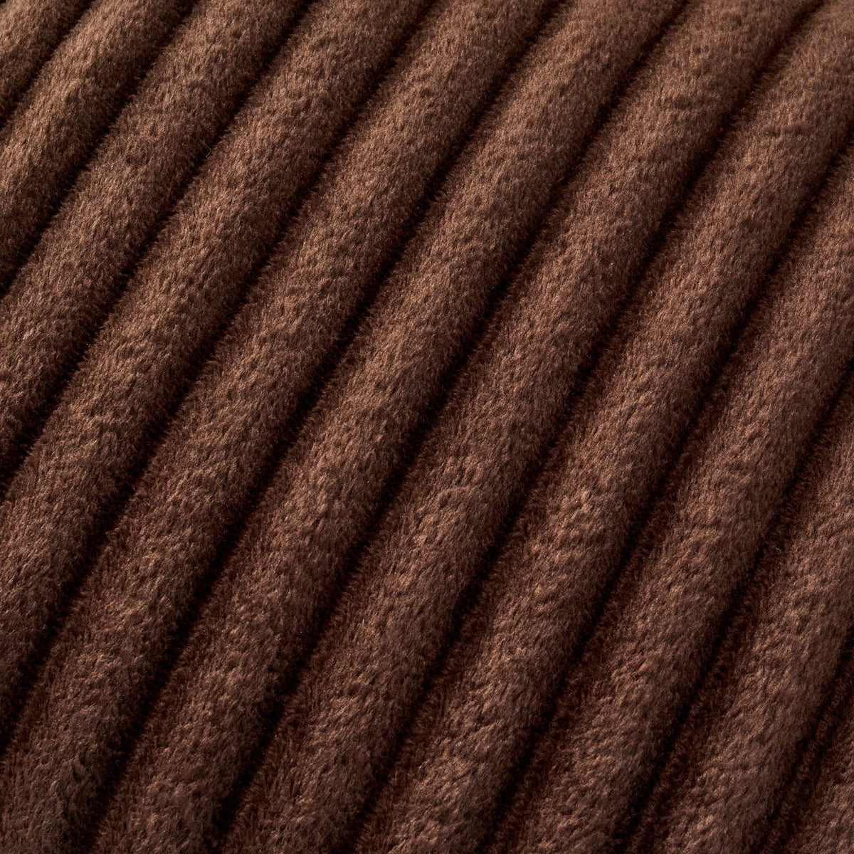 Ribbed Flannel Faux Fur Sofa Cushion Cover - Chocolate - DUSK