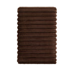 Ribbed Flannel Faux Fur Sofa Throw - Chocolate - DUSK