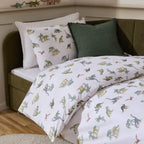 Riley 100% Cotton Dino Print Duvet Cover Set - Green - DUSK