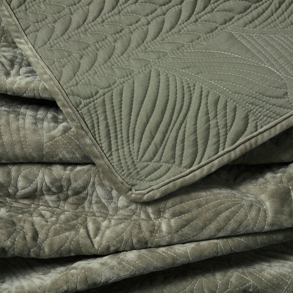 Rome Velvet Greek Matelasse Bedspread - Basil - DUSK