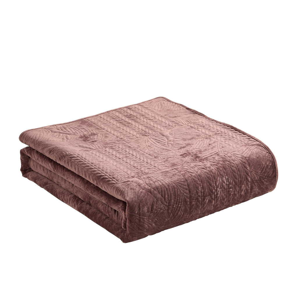 Rome Velvet Greek Matelasse Bedspread - Deep Pink - DUSK