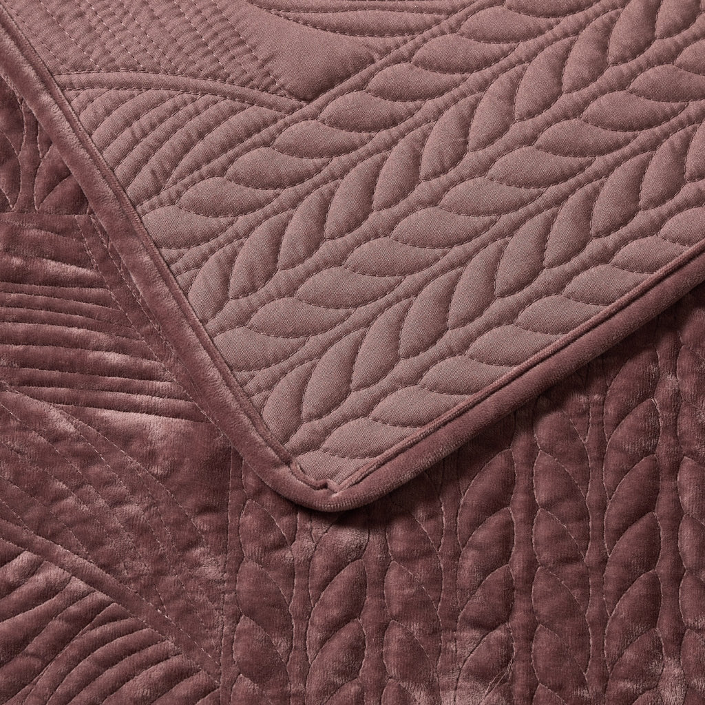 Rome Velvet Greek Matelasse Bedspread - Deep Pink - DUSK