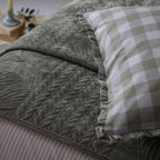 Rome Velvet Greek Matelasse Cushion Cover - Basil - DUSK