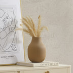 Rose Matt Ribbed Clay Vase - Sand - DUSK