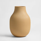 Rose Matt Ribbed Clay Vase - Sand - DUSK