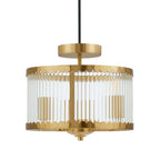 Rosie Glass Scallop Flush Ceiling Light - Gold - DUSK