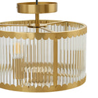 Rosie Glass Scallop Flush Ceiling Light - Gold - DUSK