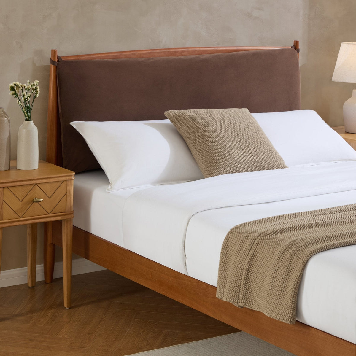 Rotterdam Dark Wood Bed Frame - Cappuccino - DUSK