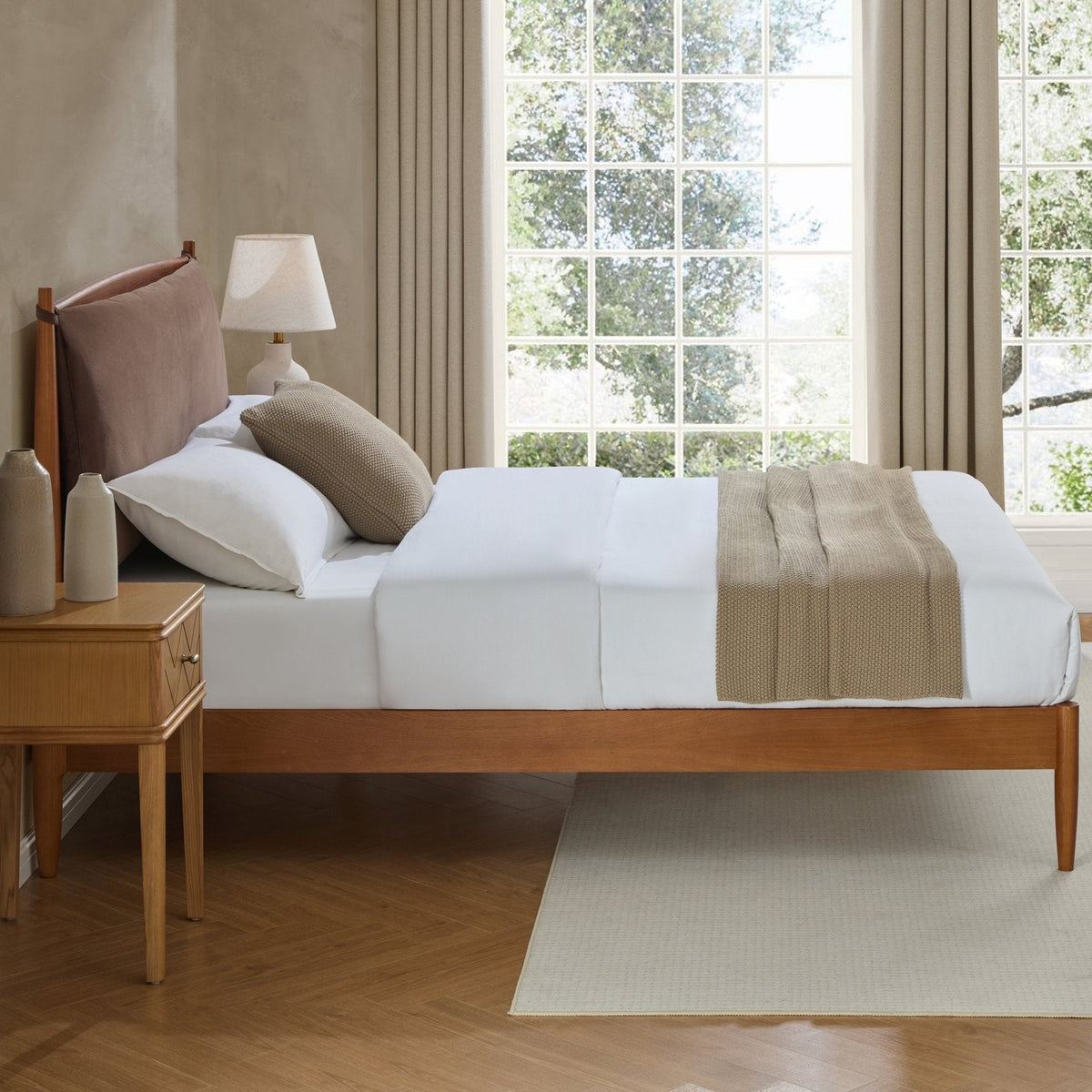 Rotterdam Dark Wood Bed Frame - Cappuccino - DUSK