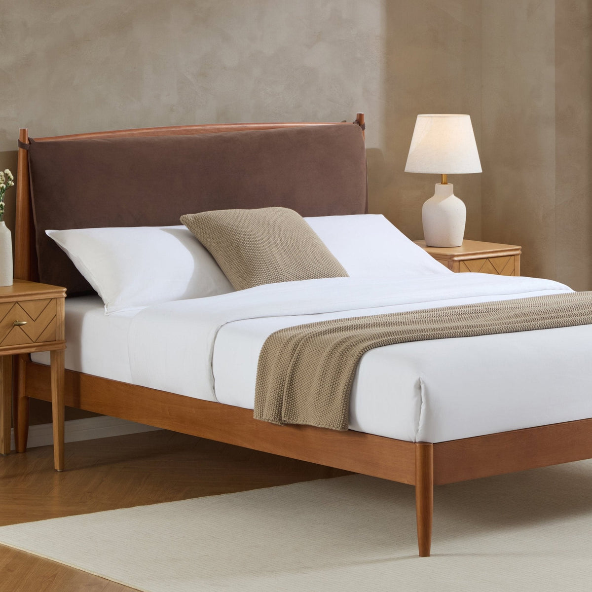 Rotterdam Dark Wood Bed Frame - Cappuccino - DUSK