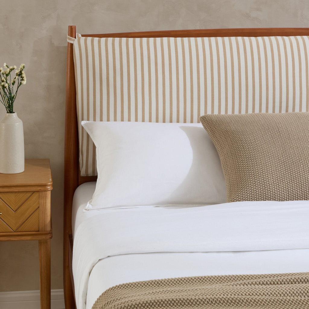Rotterdam Dark Wood Bed Frame - Sand Stripe - DUSK