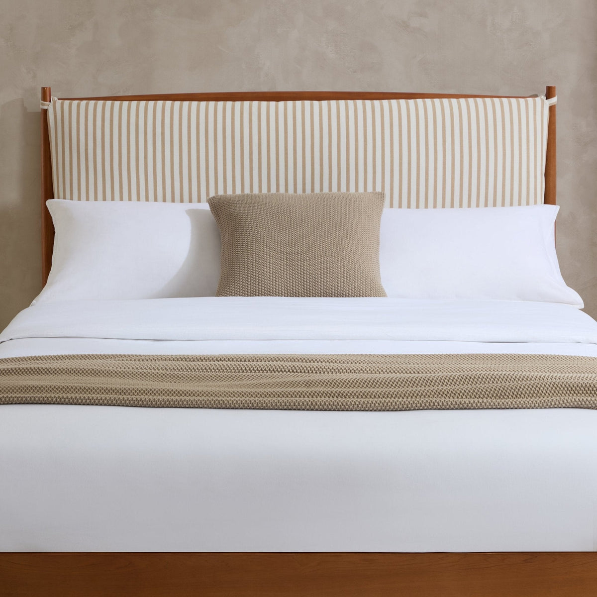 Rotterdam Dark Wood Bed Frame - Sand Stripe - DUSK
