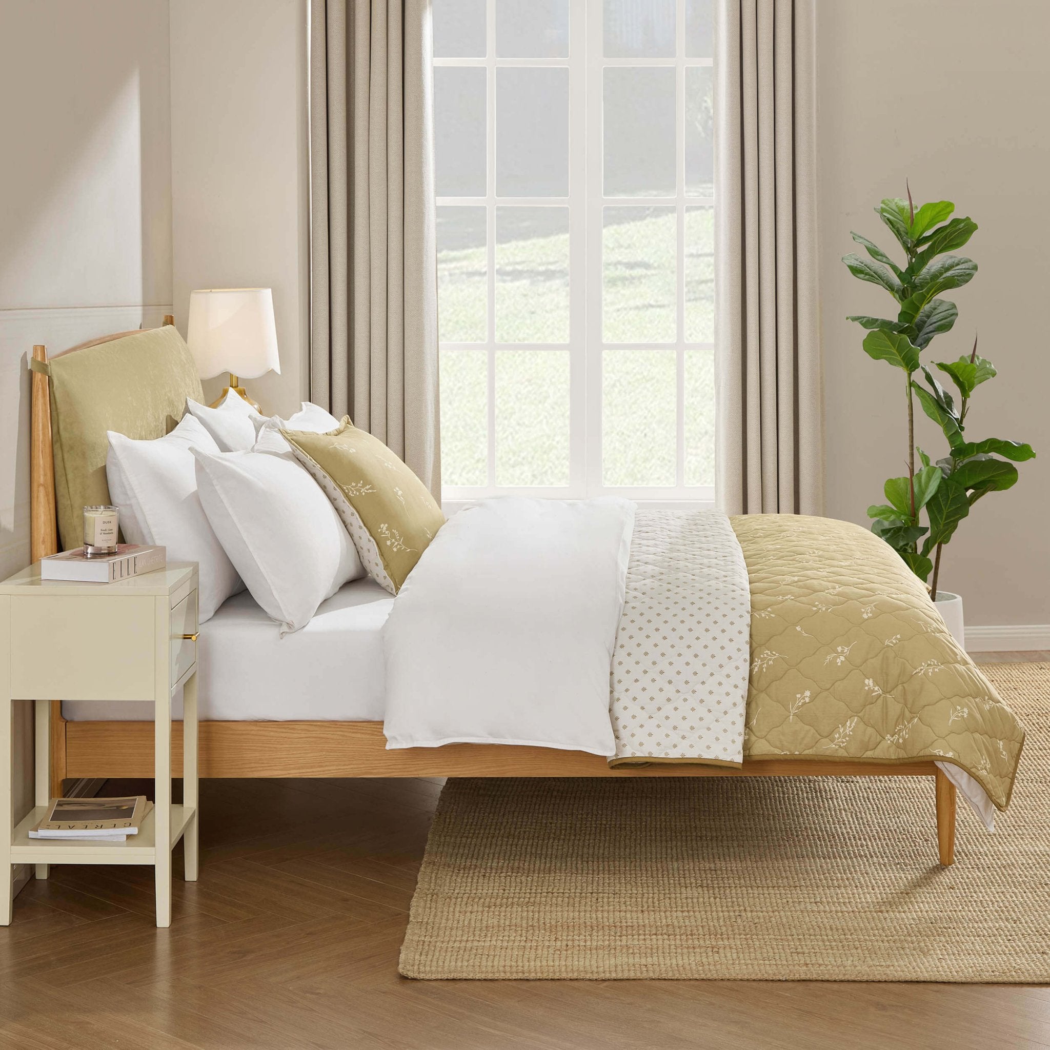 Rotterdam Light Wood Bed Frame - Light Green - DUSK