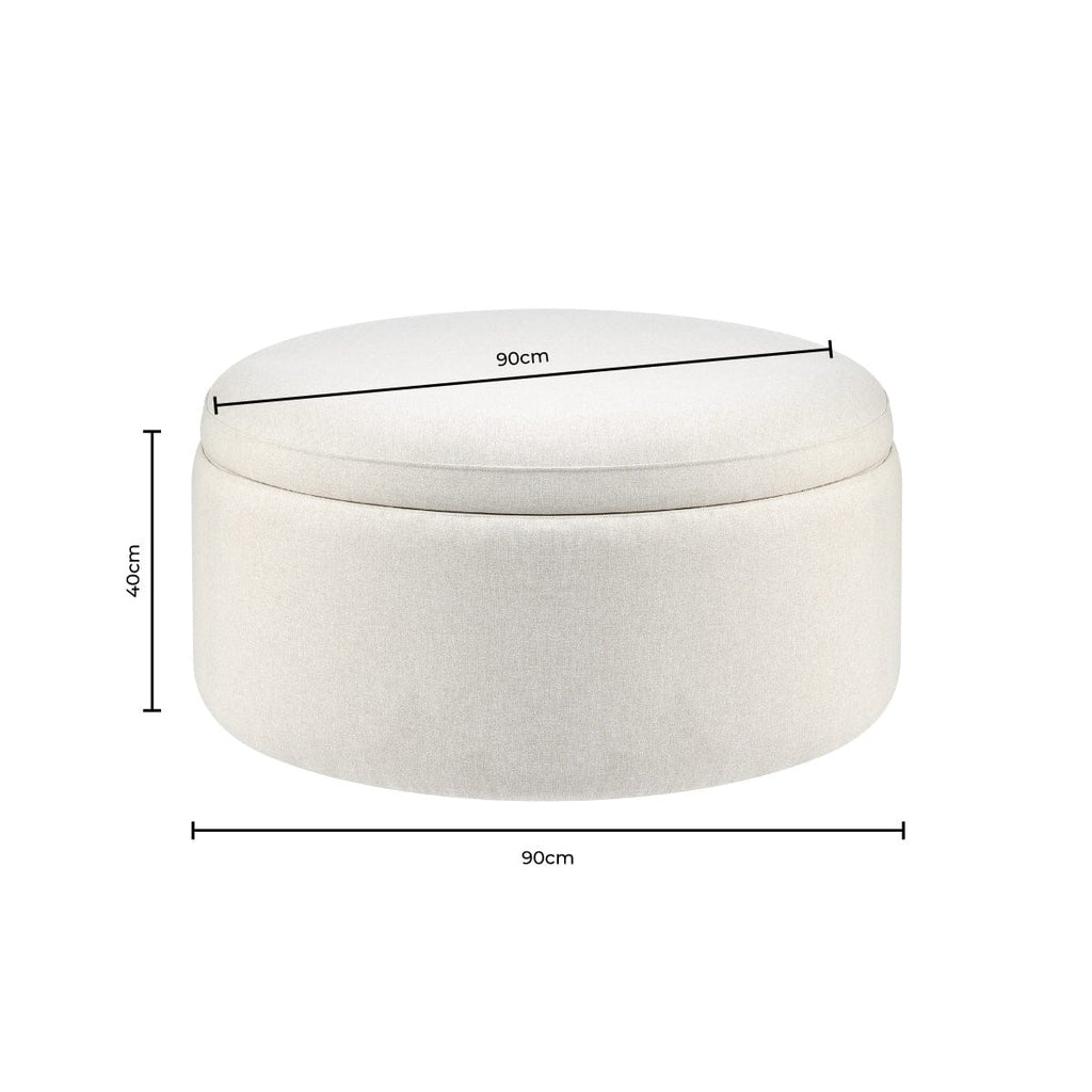 Round Storage Pouffe - Warm Natural - DUSK