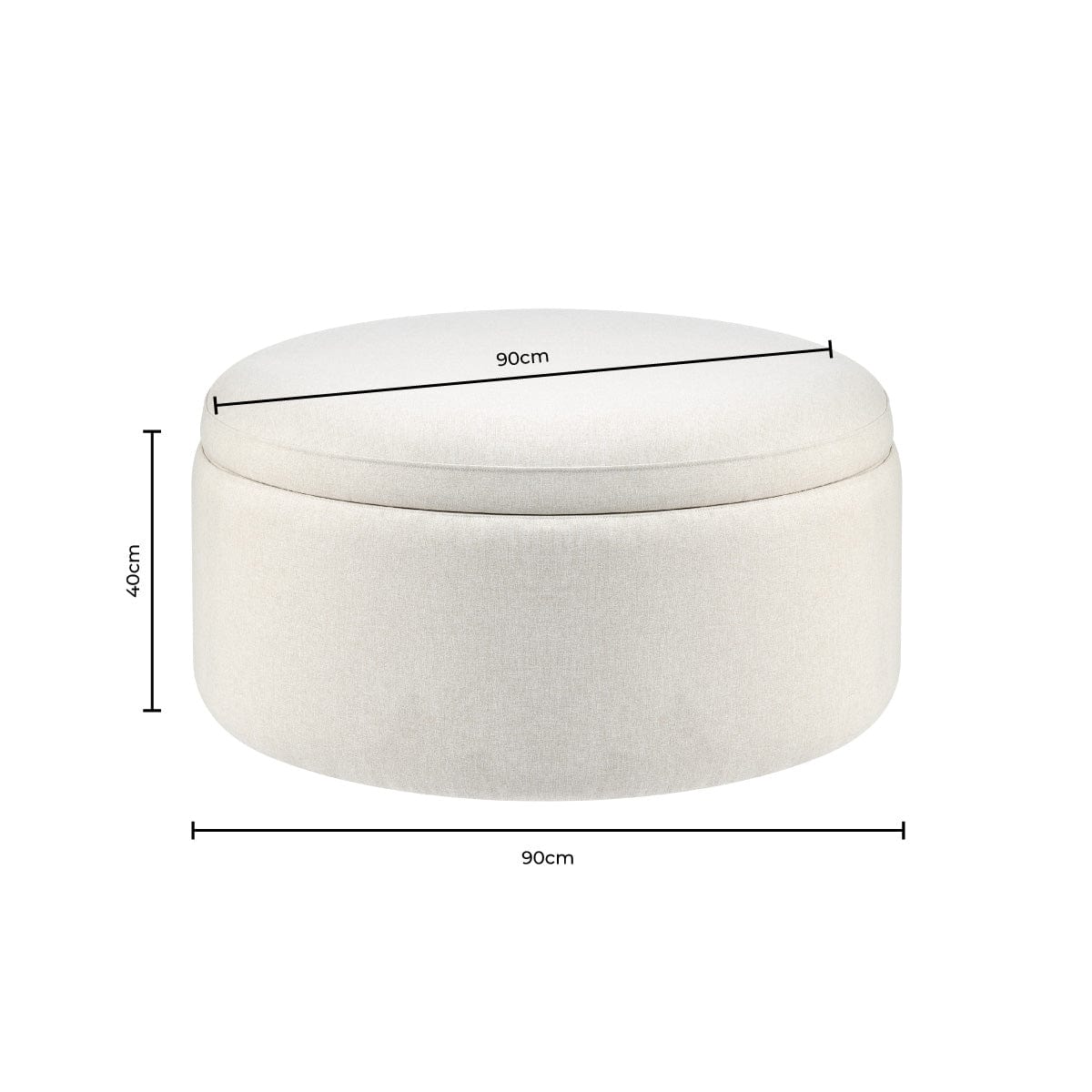 Round Storage Pouffe - Warm Natural - DUSK