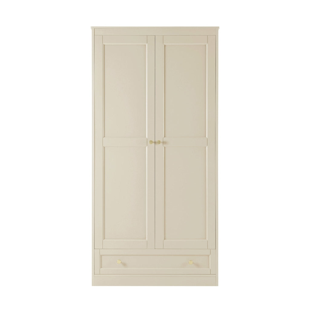 Ruby 2 Door Wardrobe with Drawer - Cream - DUSK