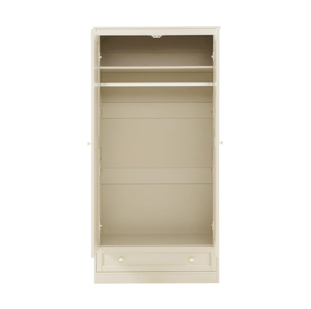 Ruby 2 Door Wardrobe with Drawer - Cream - DUSK