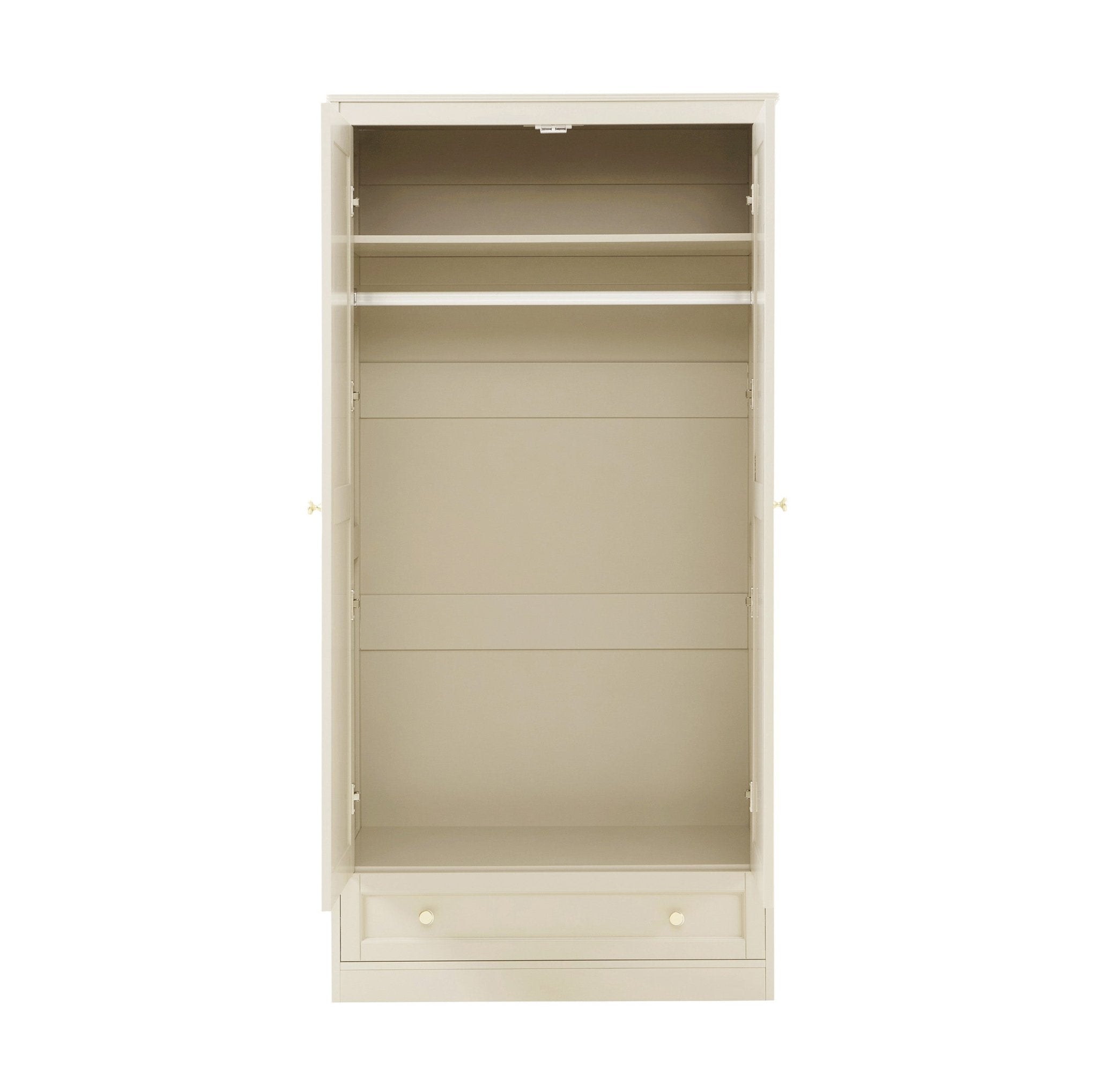 Ruby 2 Door Wardrobe with Drawer - Cream - DUSK