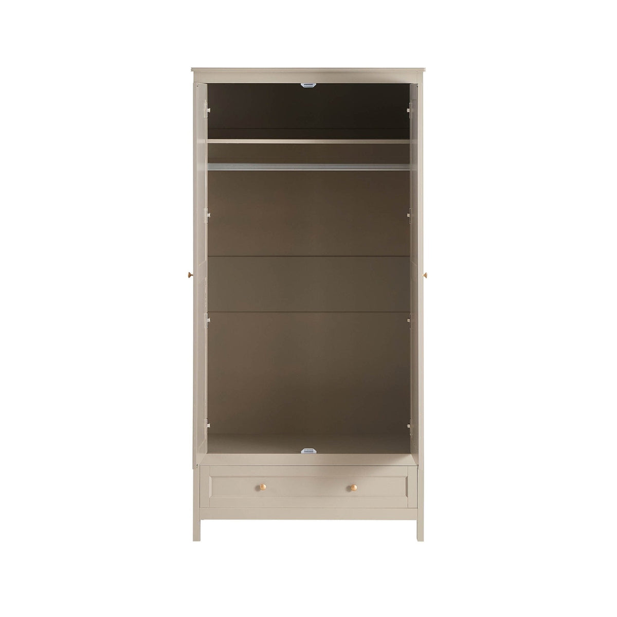 Ruby 2 Door Wardrobe with Drawer - Taupe - DUSK