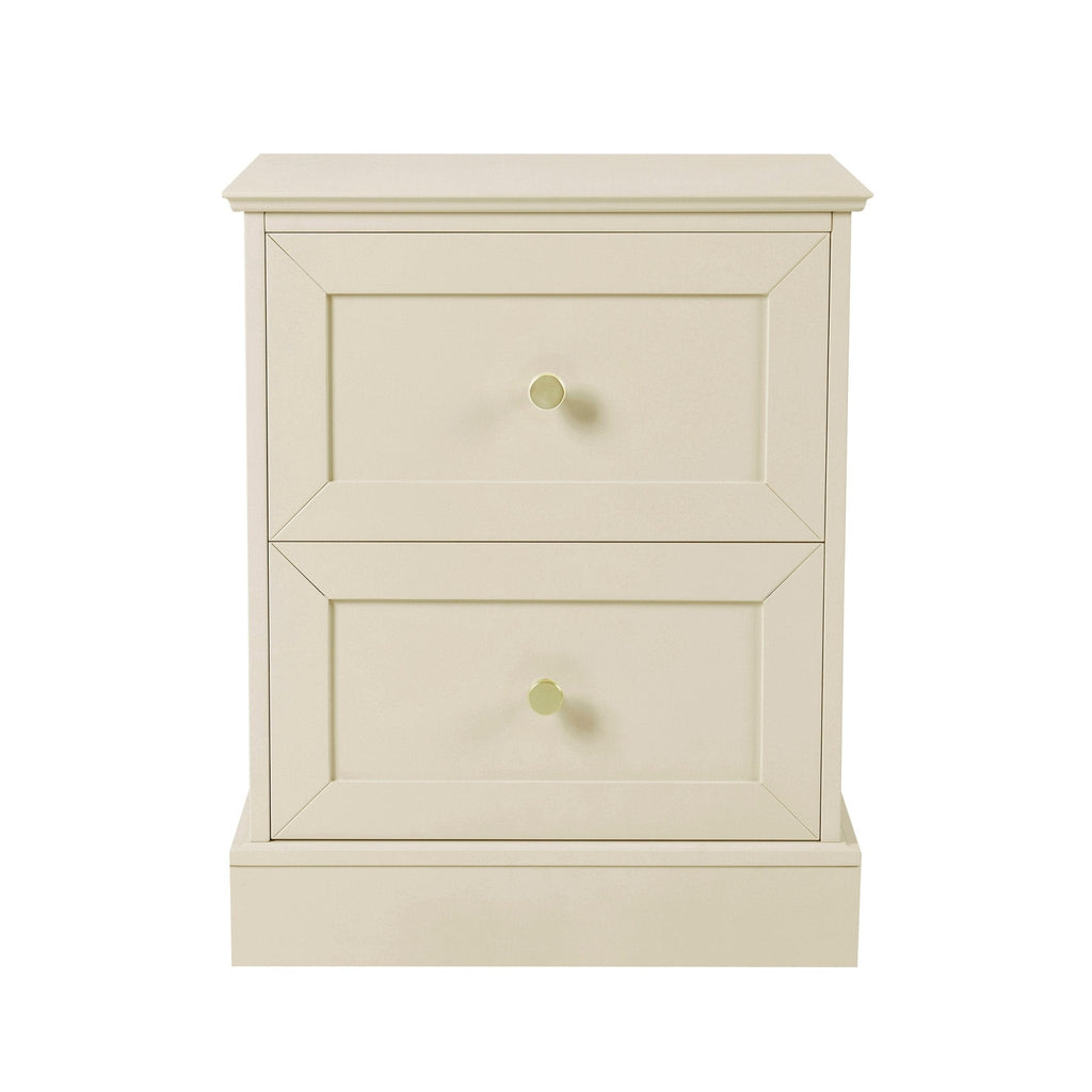 Ruby 2 Drawer Bedside Table - Cream - DUSK