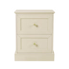 Ruby 2 Drawer Bedside Table - Cream - DUSK