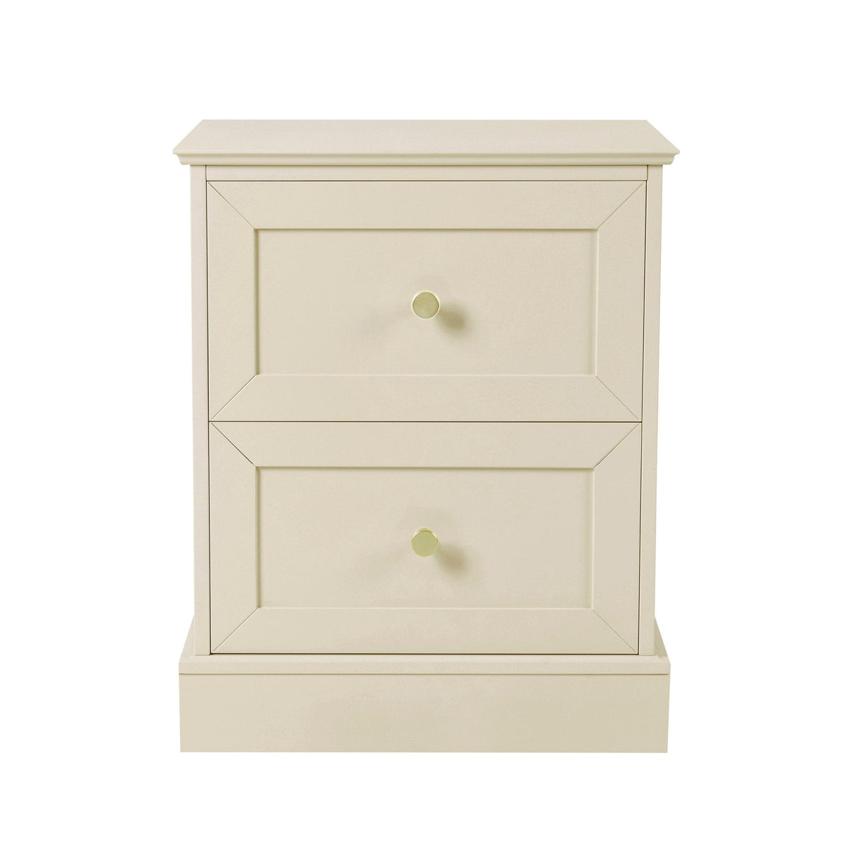 Ruby 2 Drawer Bedside Table - Cream - DUSK