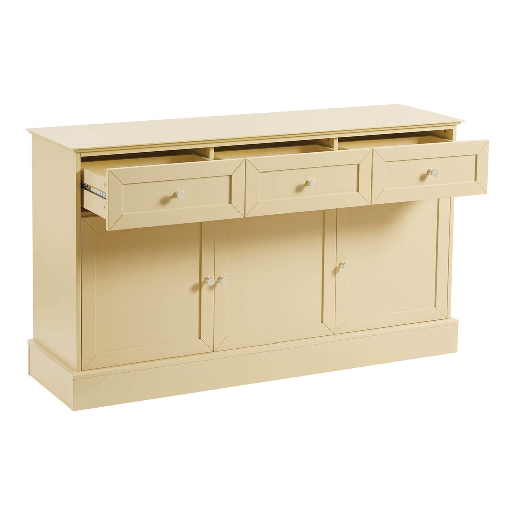Ruby 3 Door Sideboard with Drawers - Butter Yellow - DUSK