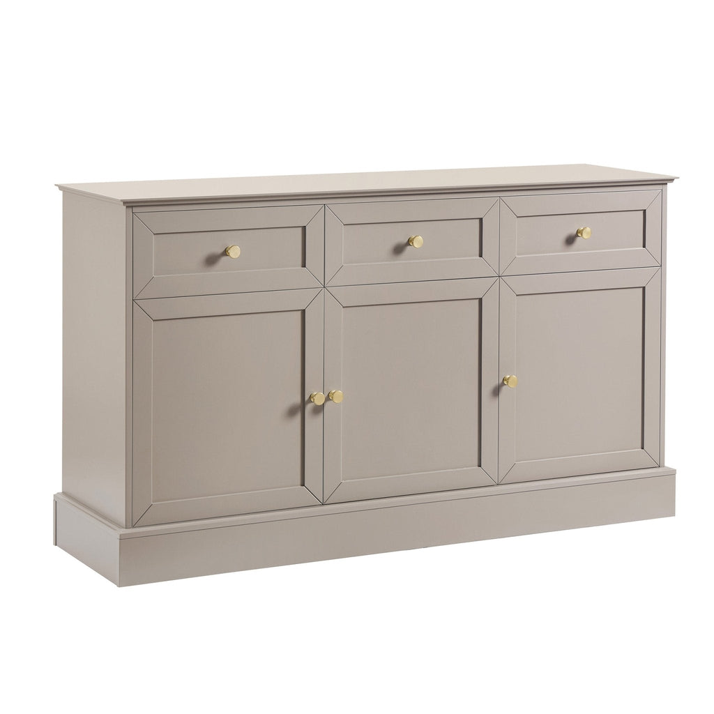 Ruby 3 Door Sideboard with Drawers - Taupe - DUSK