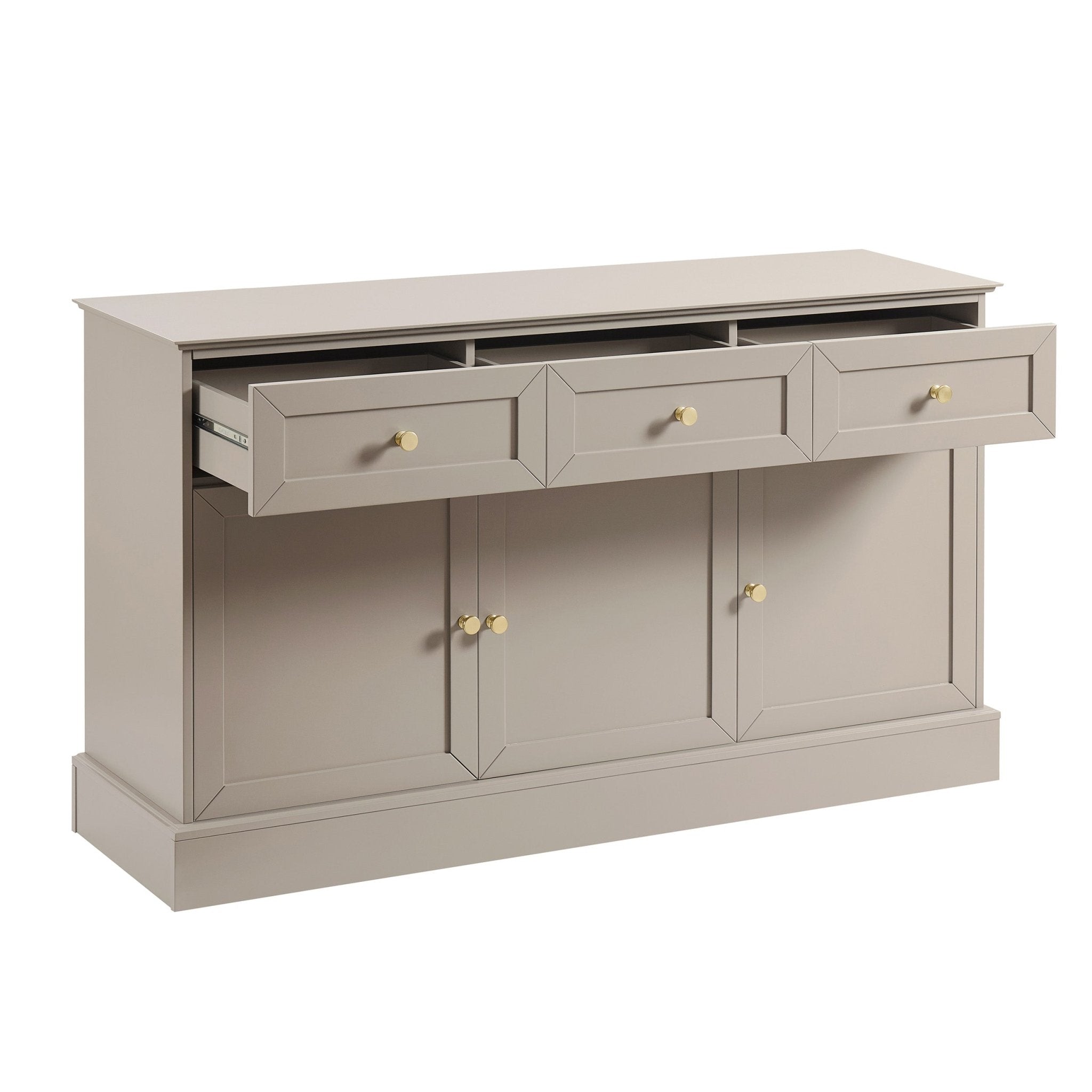 Ruby 3 Door Sideboard with Drawers - Taupe - DUSK